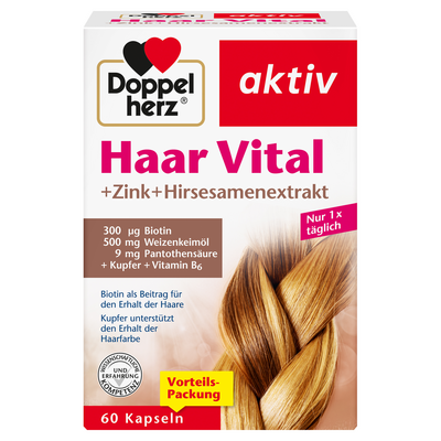 DOPPELHERZ Haar Vital+Zink+Hirseextrakt Kapseln